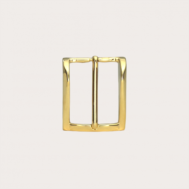 Polished gold buckle for belts with 35 mm height