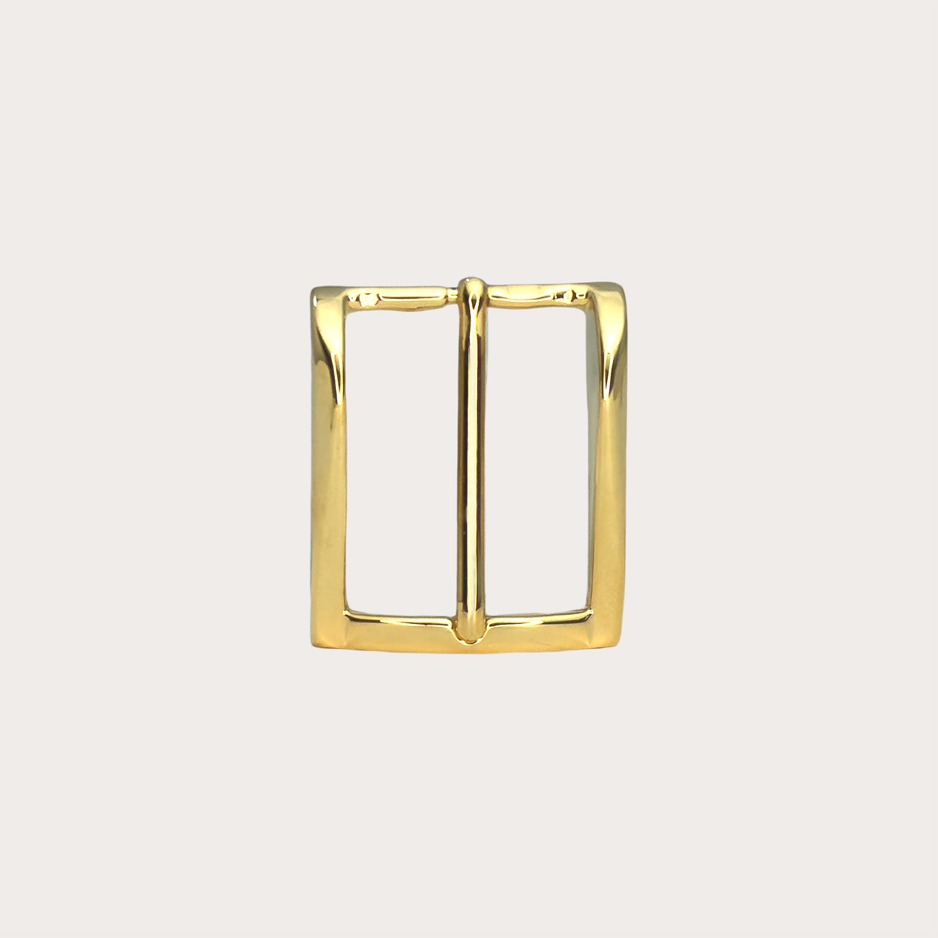 Polished gold buckle for belts with 35 mm height