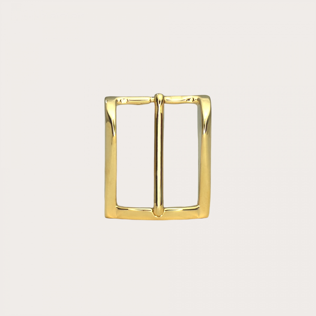 Polished gold buckle for belts with 35 mm height