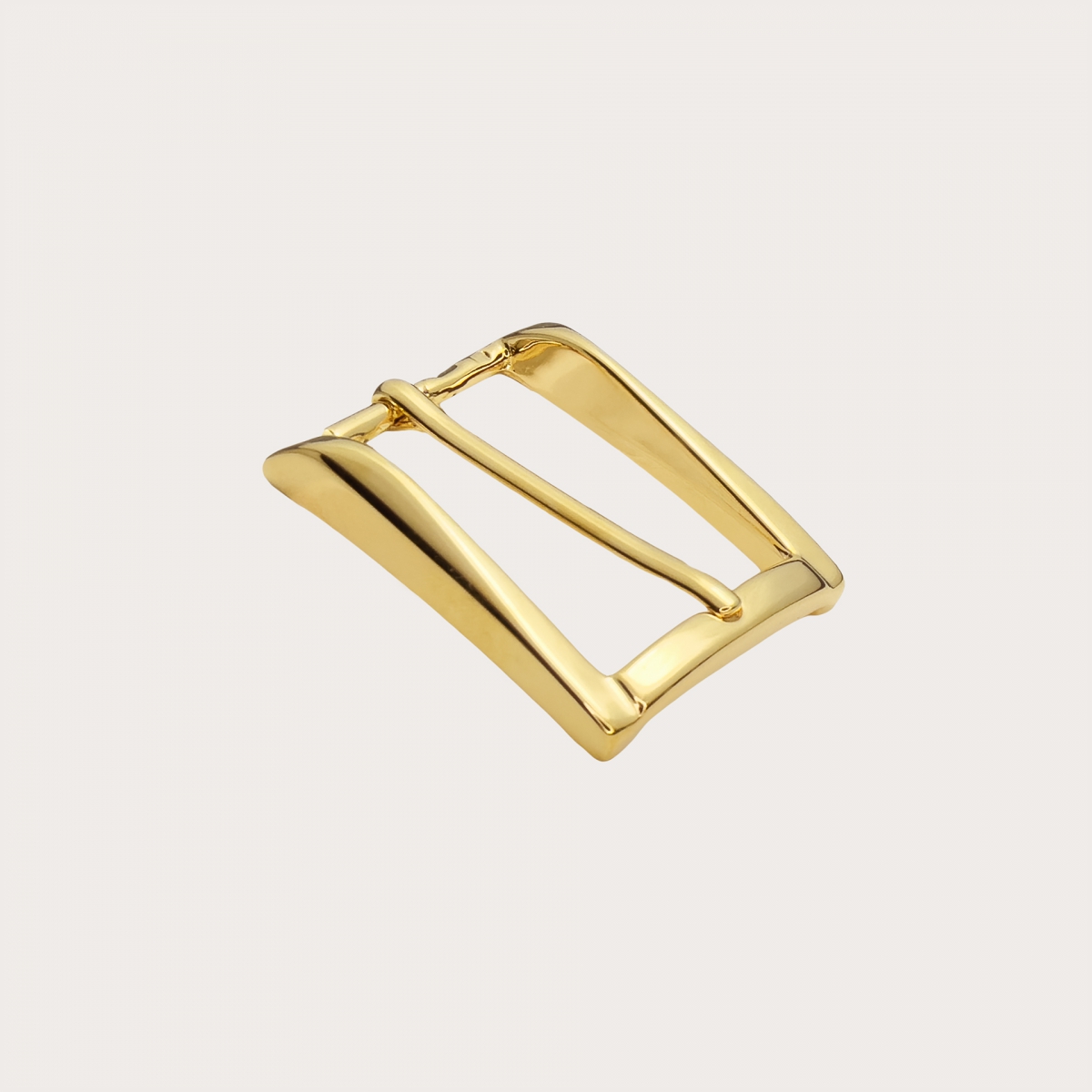 Polished gold buckle for belts with 35 mm height