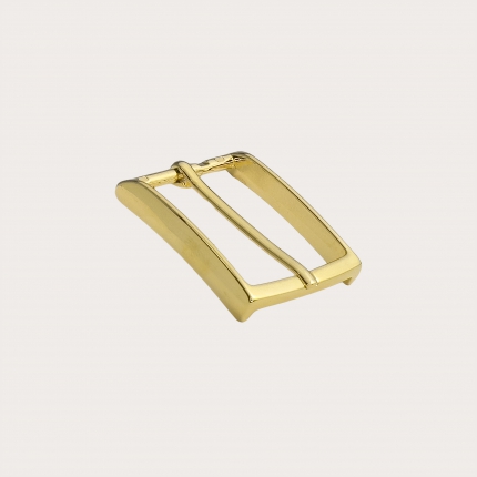 Polished gold square buckle for belts with 35 mm height