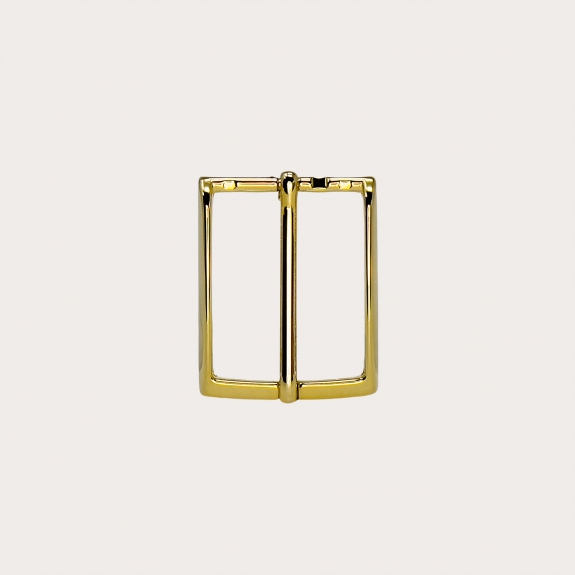 Polished gold square buckle for belts with 35 mm height