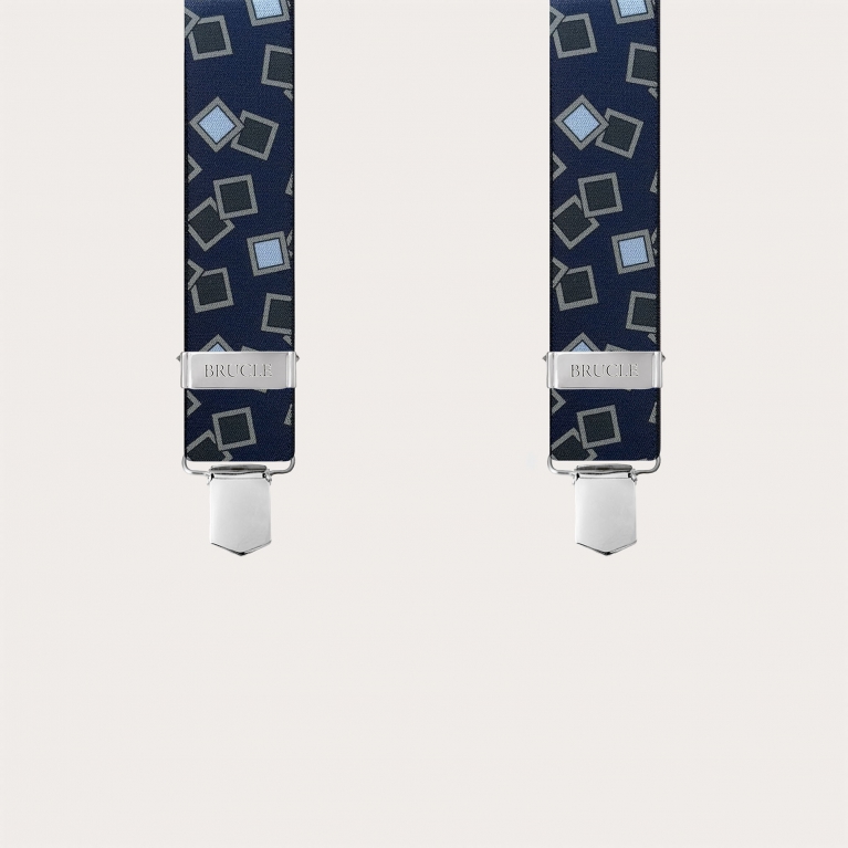 Blue and light blue patterned elastic braces