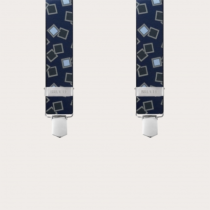 Blue and light blue patterned elastic braces