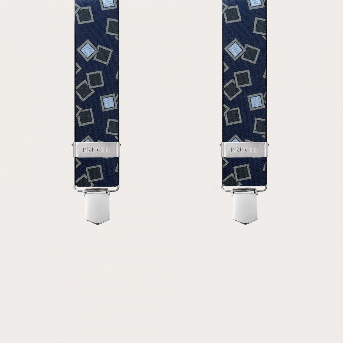 Blue and light blue patterned elastic braces