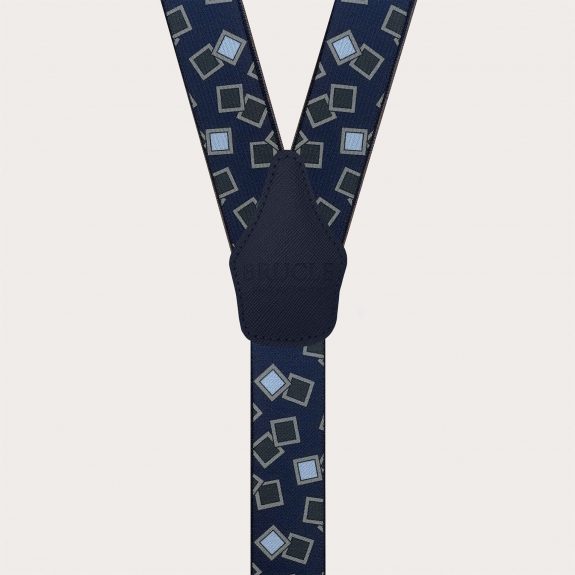 Blue and light blue patterned elastic braces