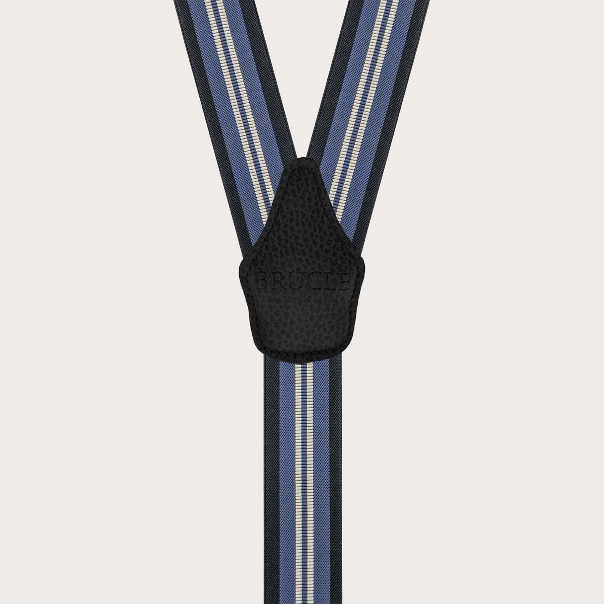 Blue and light blue striped suspenders, clip-on only