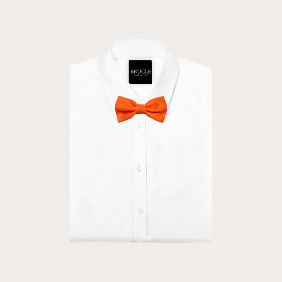 Orange bow tie in jacquard silk