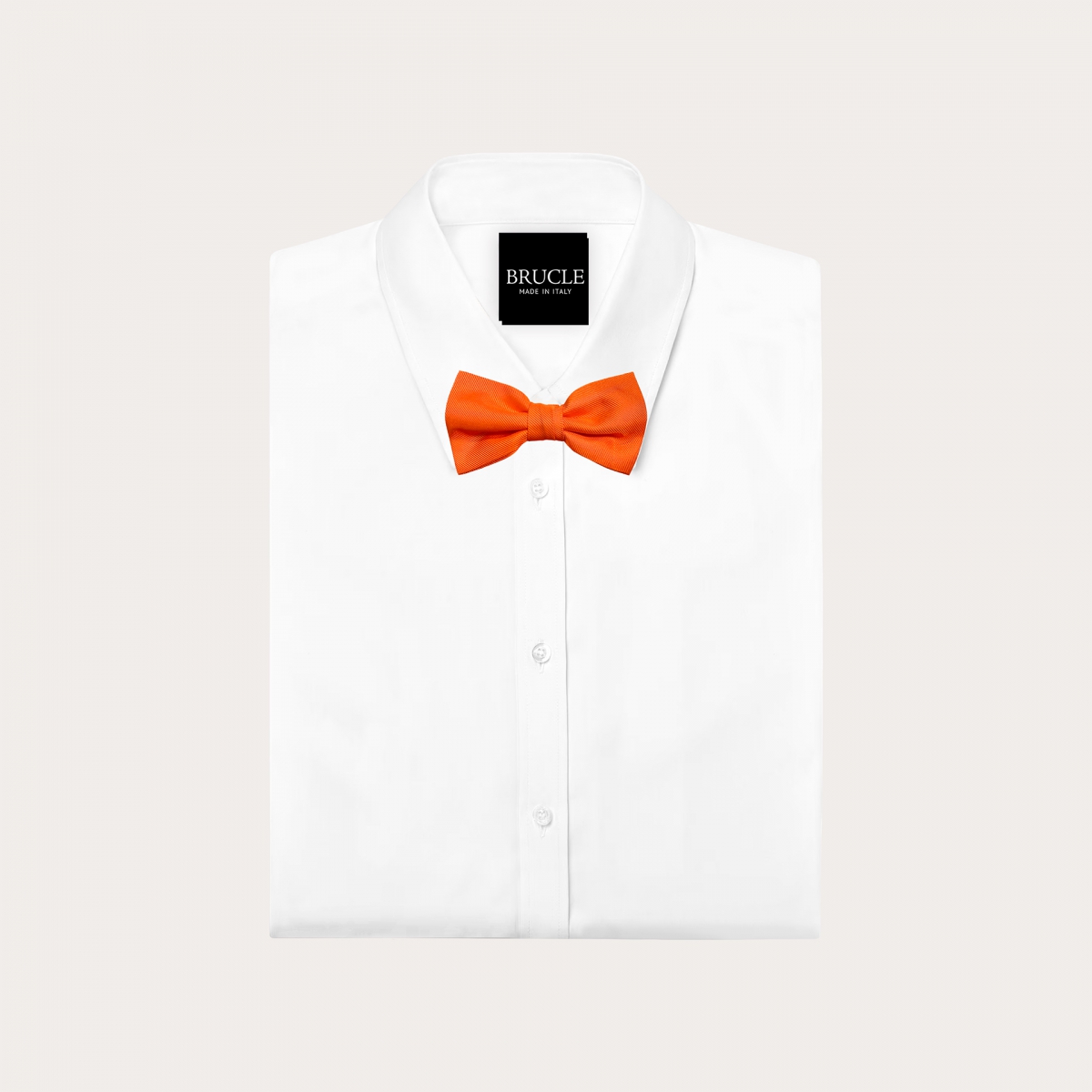 Orange bow tie in jacquard silk