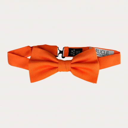 Nœud papillon orange en soie jacquard