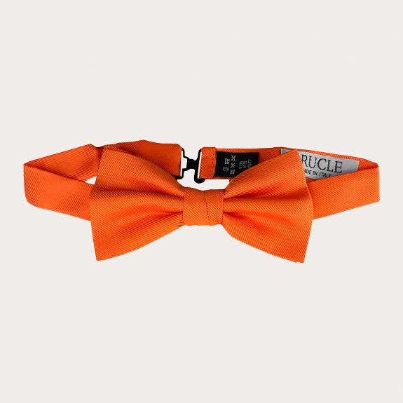 Nœud papillon orange en soie jacquard