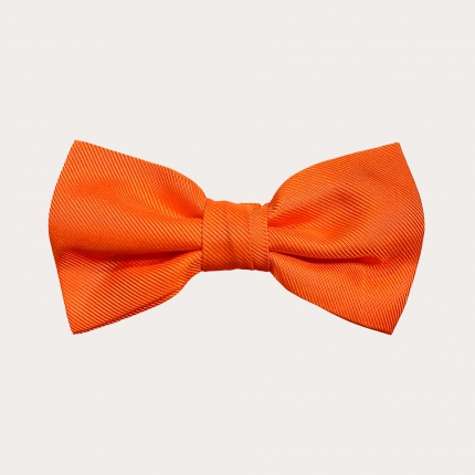 Orange bow tie in jacquard silk