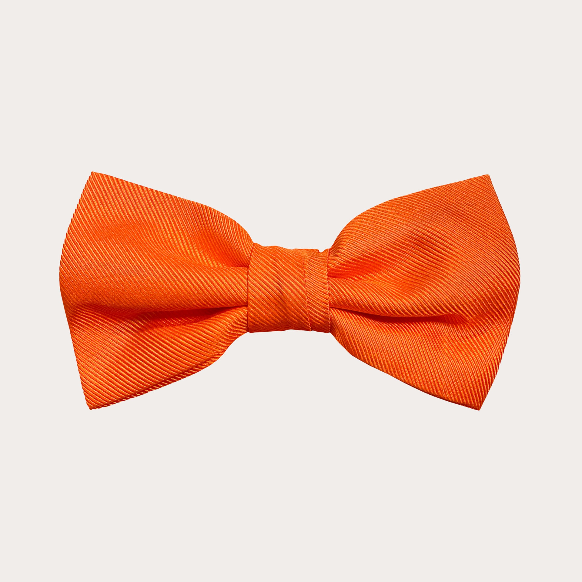 Nœud papillon orange en soie jacquard