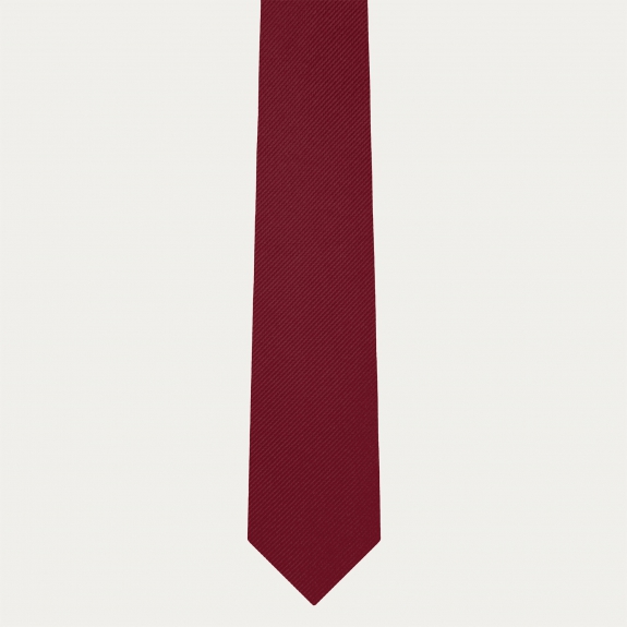 Narrow silk tie, bordeaux