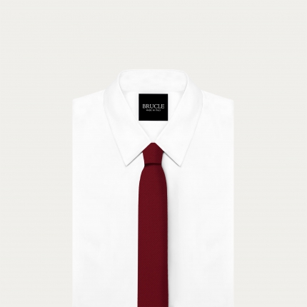 Narrow silk tie, bordeaux