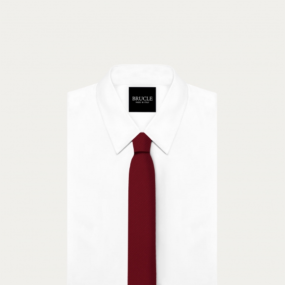 Narrow silk tie, bordeaux