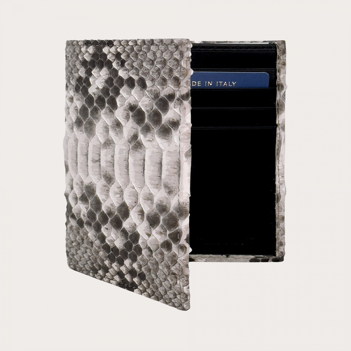 Vertical python wallet in rock color