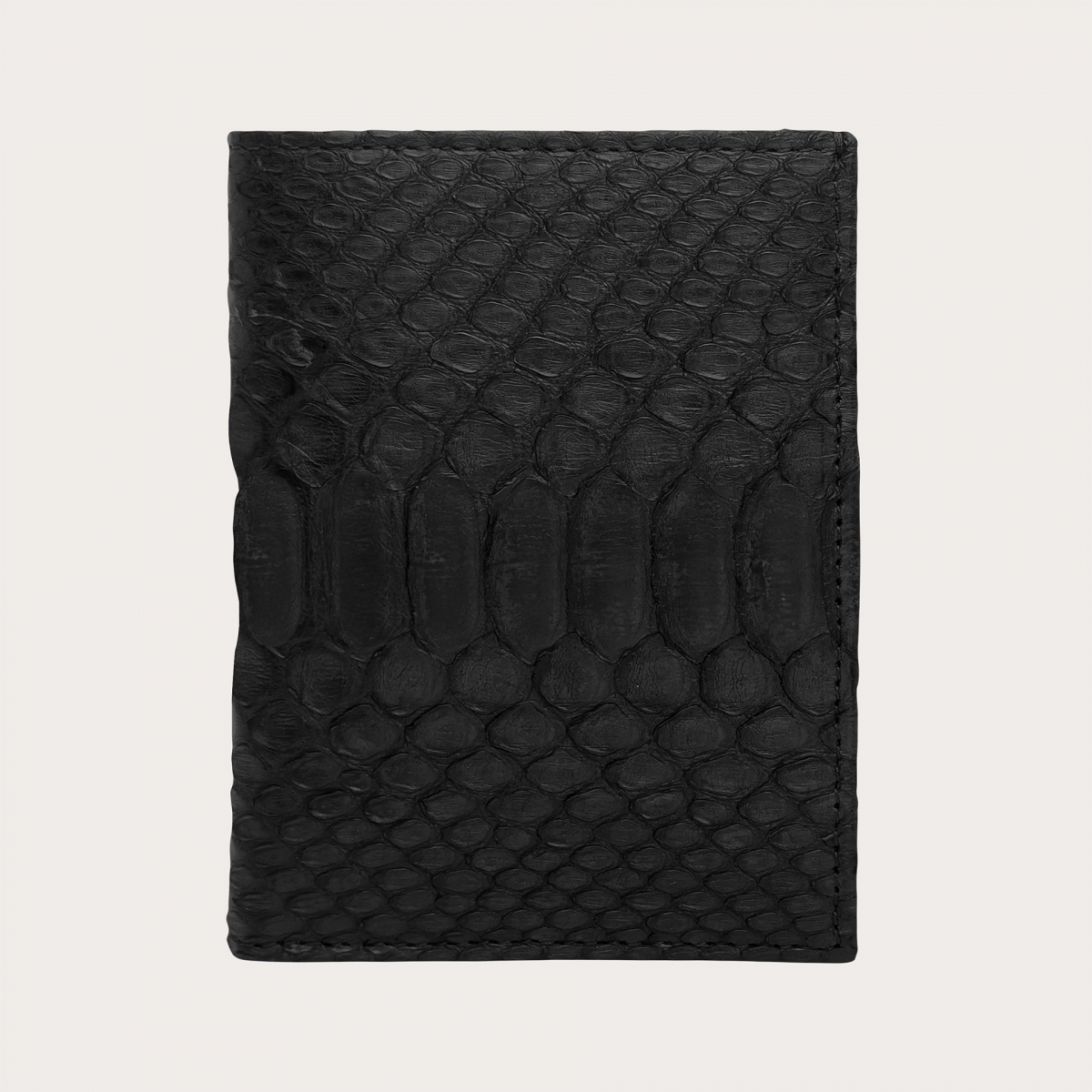 Portefeuille vertical en cuir de python noir