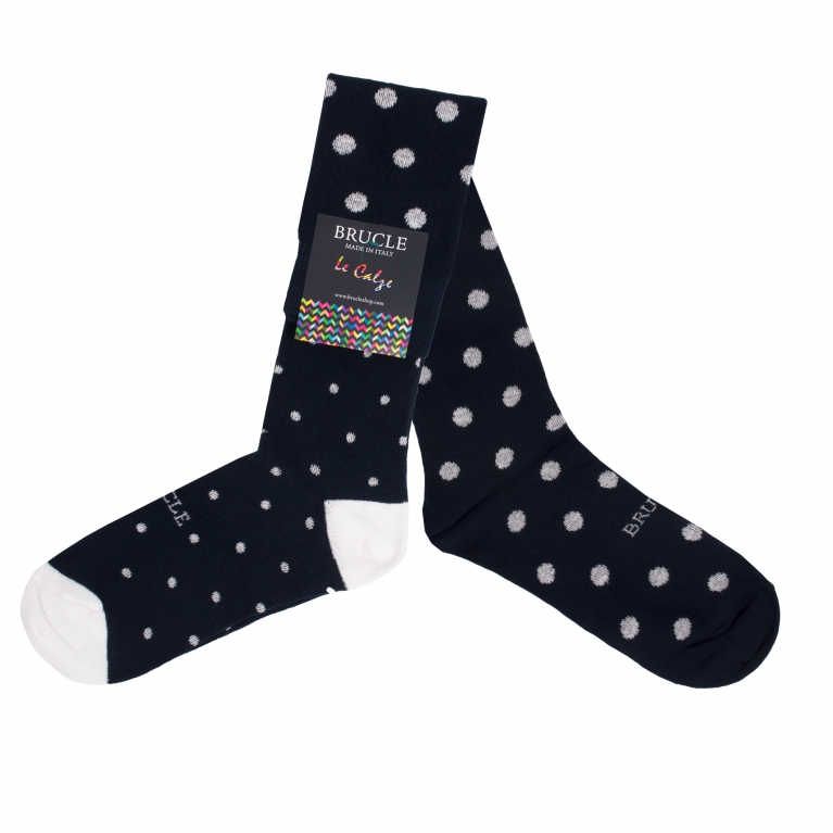 Chaussettes dépareillées à pois bleu