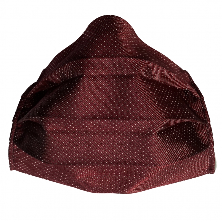 StyleMask Mascherina facciale filtrante in seta bordeaux puntaspillo