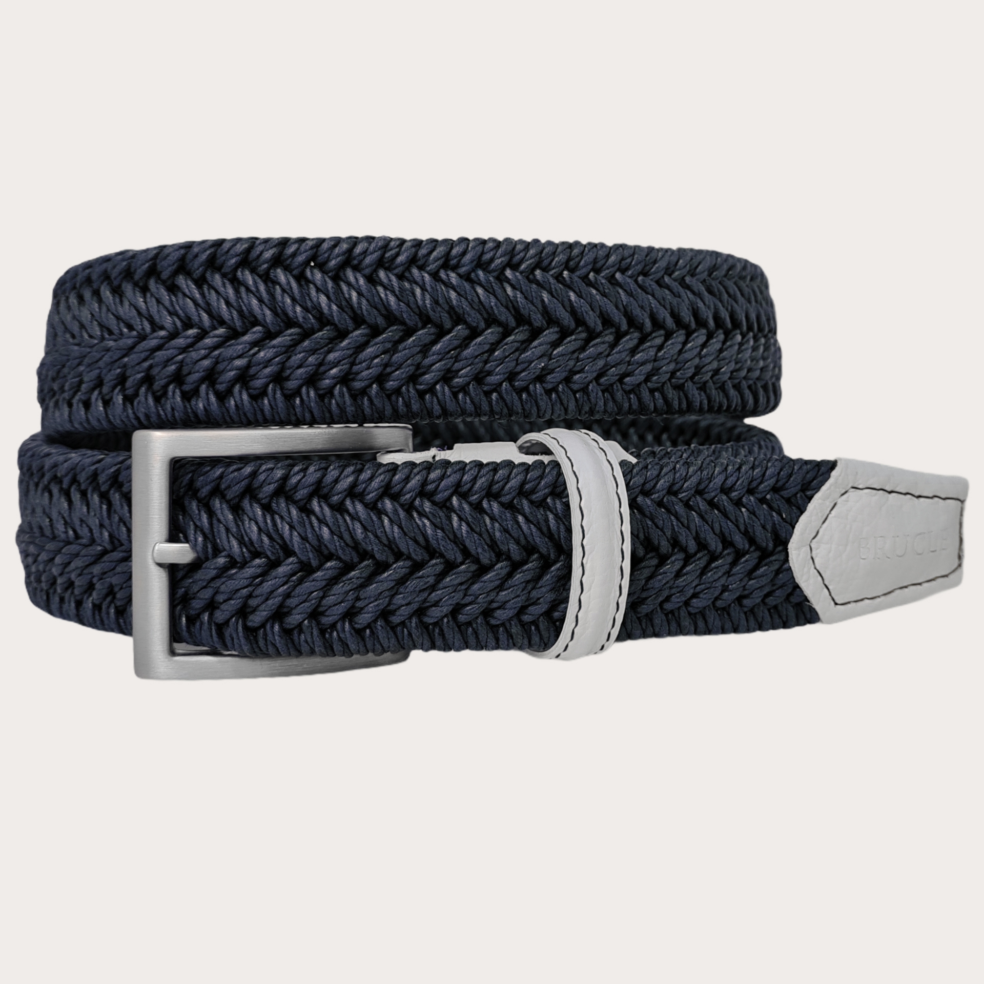 BRUCLE Blue braided elastic belt