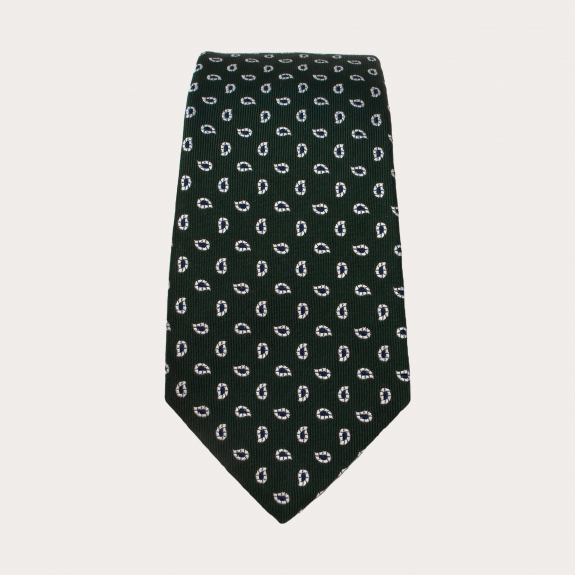 brucle silk paisley green tie