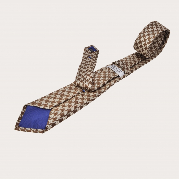 Brucle pied de poule silk tie beige