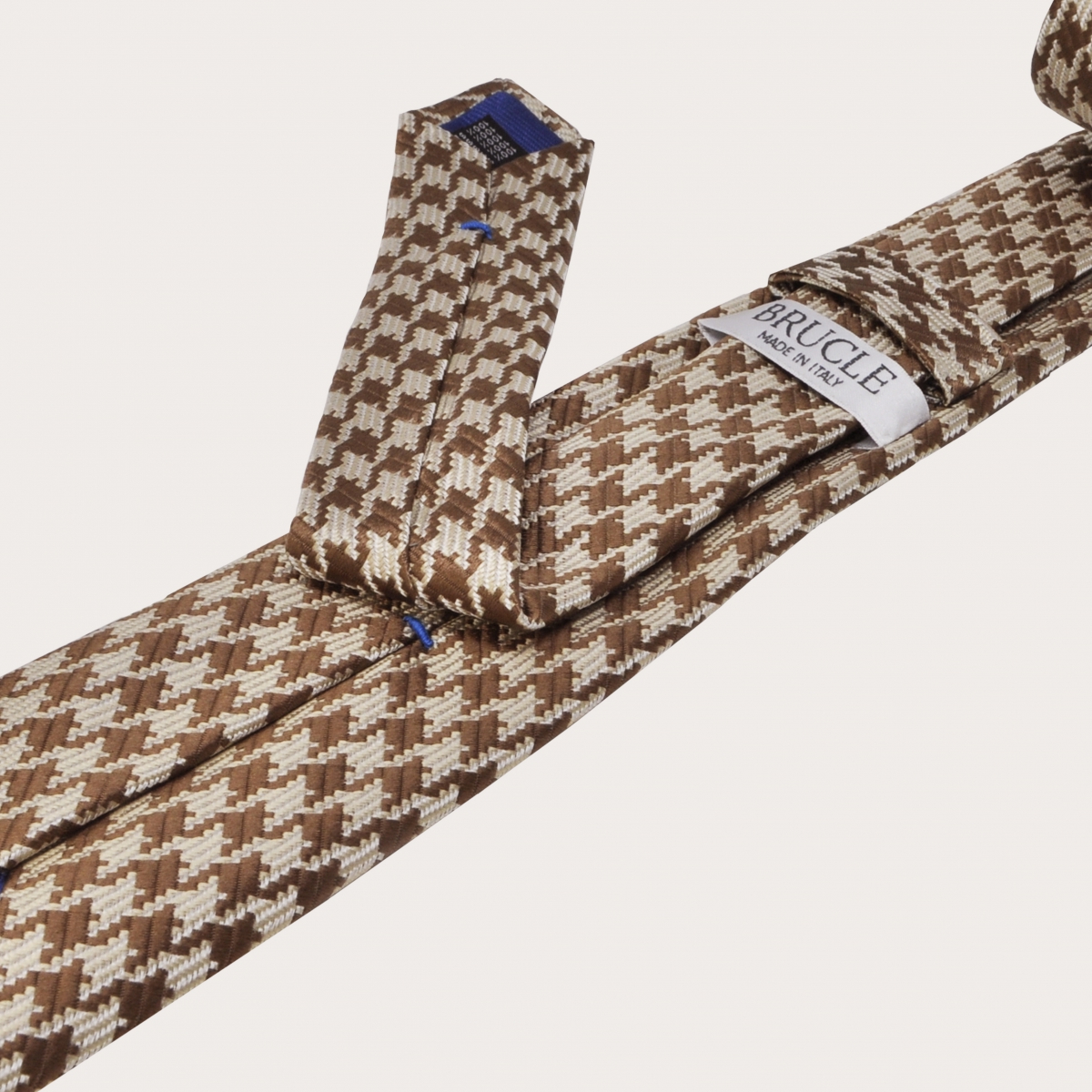 Brucle pied de poule silk tie beige