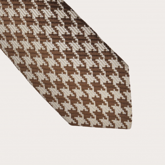 Brucle pied de poule silk tie beige