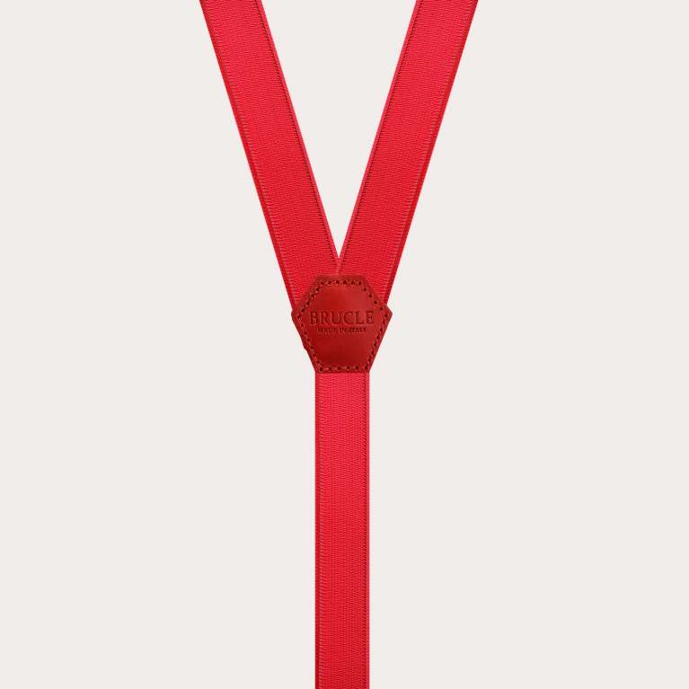 Satin Elastic Braces suspenders kids red