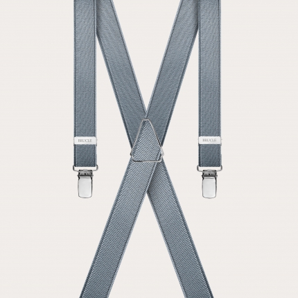 Clip-on braces elastic X suspenders burgundy
