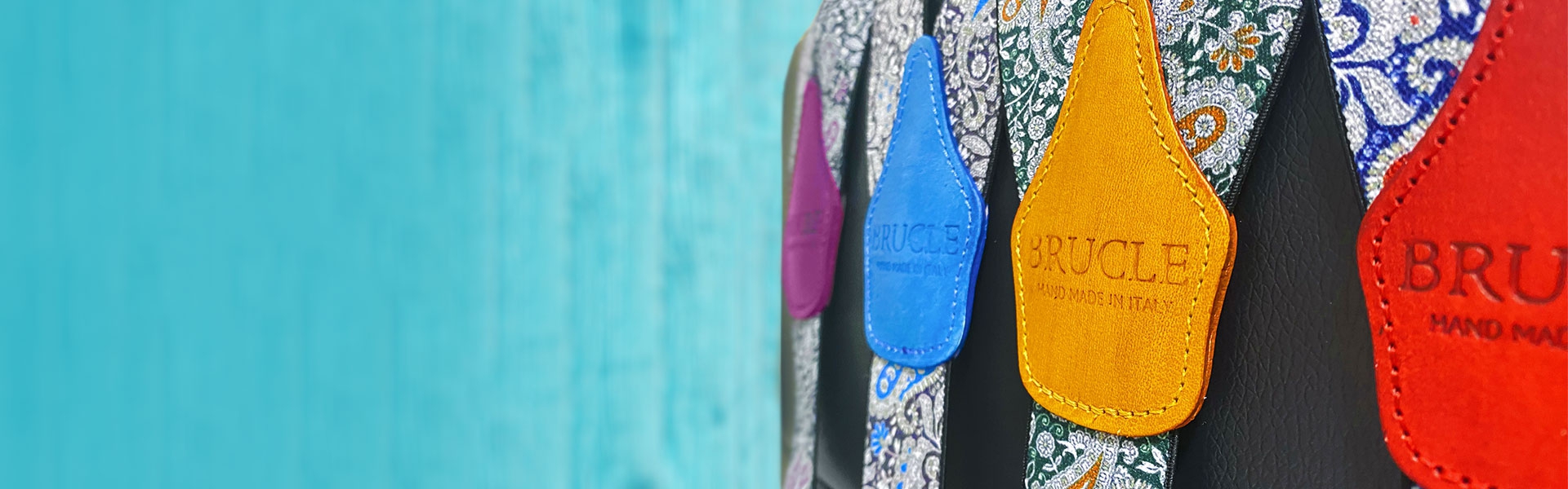 Brucle Elastic Burgundy Suspenders for Men with Geometric Pattern